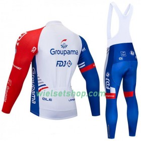Fietskleding (Fietsshirt Lange Mouw + Lange Koersbroek) 2018 FDJ N001